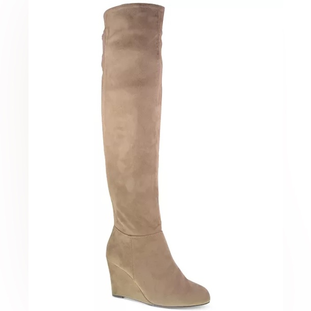 Chinese Laundry | Knee-high Suede Wedge Boots | Size 10